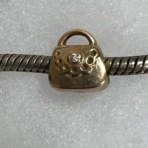 Pandora 14K Yellow Gold Diamond 0.01ct Purse Charm